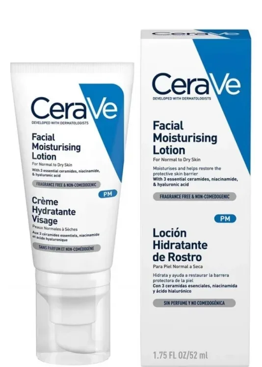Cerave Pm Facial Moisturizing Lotion 52ml With Hyaluronic Acid