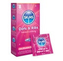 SKINS CONDOMS DOTS & RIBS 8'S