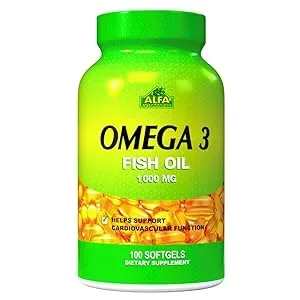 ALFA Natural Omega-3 Fish Oil 1000 Mg 100 SOFTGELS