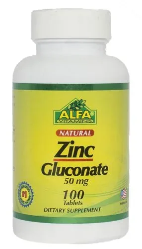 ALFA ZINC GLUCONATE 50MG 100TAB