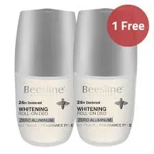 BEESLINE WHITENING ROLL-ON DEO SUPER DRY POWDER SOFT FRAGRANCE FREE (1+1 FREE)