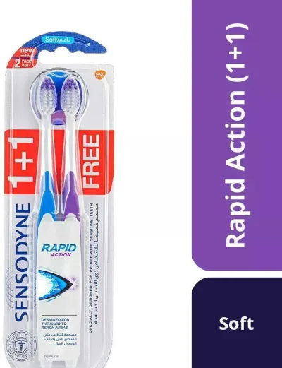 SENSODYNE TOOTHBRUSH RAPID ACTION SOFT 1+1 FREE