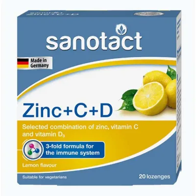 Sanotact Zinc+C+D Lozenges Lemon Tab 20'S