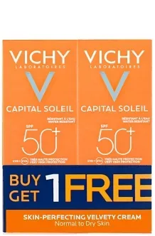 Vichy SPF50 Velvety cream 50ml (Buy 1, Get 1 free)
