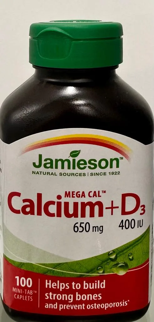 JAMIESON MEGA CAL 650/VIT D3 400IU, 100 CAPLETS