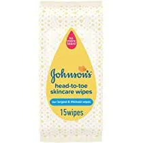 JOHNSON & JOHNSON BABY WIPES TOP TO TOE 15'S