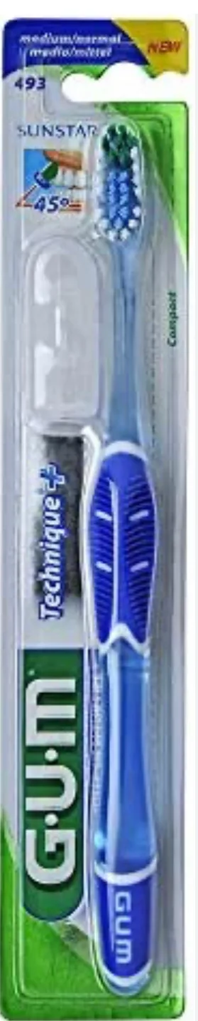 Gum TECHNIQUE PLUS TOOTHBRUSH COMPACT MED 493
