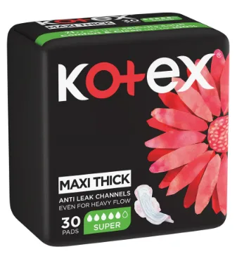 Kotex maxi thick super 30 pads
