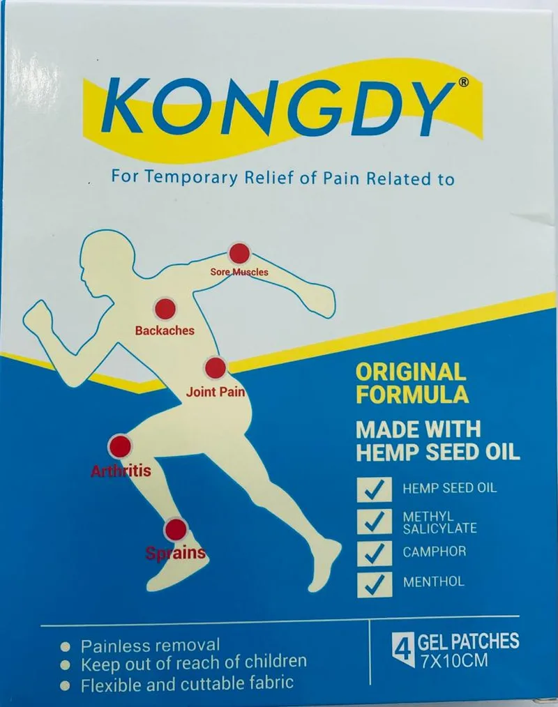 KONGDY PAIN RELIEF GEL PATCH 7*10CM 4 PATCHES
