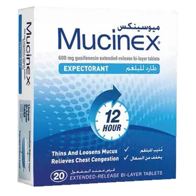 Mucinex 600mg 20 tablets