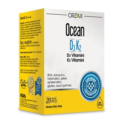 Ocean D3K2 1000IU Oral Drops 20ml