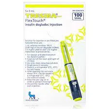 TRESIBA FLEXTOUCH 100 U/ML SOLUTION FOR INJECTION 3MLX 5 PRE-FILLED PENS/ PACK