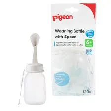 PIGEON WEANING BOTTLE WITH SPOON (+6M) 120ML