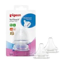 PIGEON PERISTALTIC PLUS NIPPLE LARGE (9+M) 2 PS