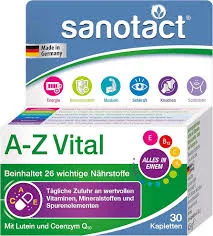 Sanotact A-z Vital Capsules Daily Multivitamin Support With Essential Vitamins & Minerals 30 Pcs