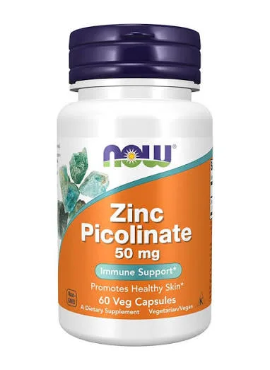 Now ZINC PICOLINATE 50MG, 60 CAPSULES