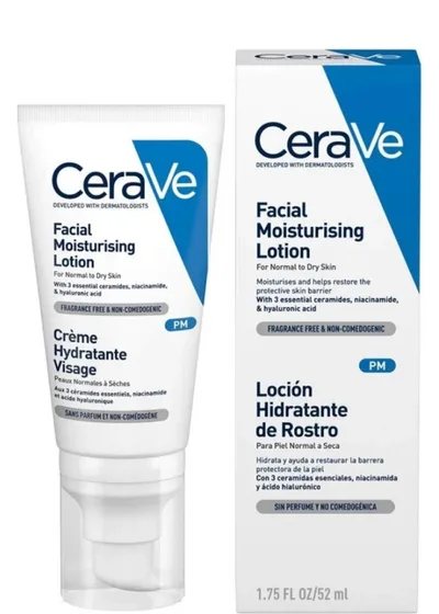 Cerave Pm Facial Moisturizing Lotion 52ml With Hyaluronic Acid