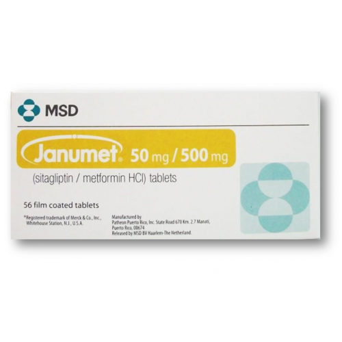 JANUMET 50MG/500MG TABLETS 56'S