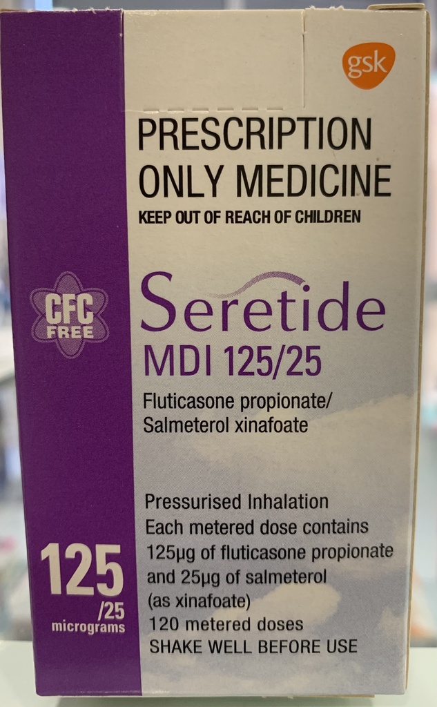 SERETIDE EVOHALER 125/25 MCG 120 DOSES