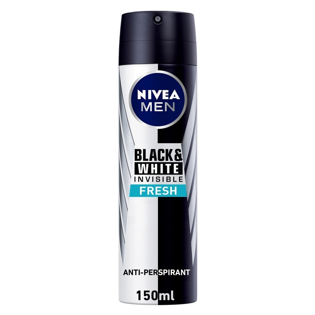 NIVEA DEO SPRAY INV. BLCK&WHITE FRESH (M) 150ML #85974