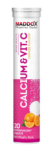 Maddox calcium & Vit C eff tab 20