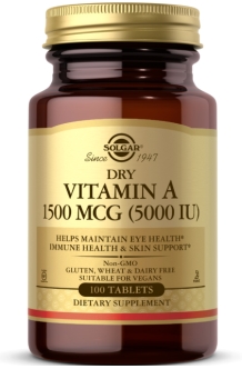 Solgar Dry Vit. A 1500 MCG (5000IU) 100Tabs