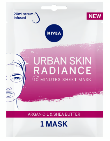 Nivea Face Sheet Mask Urban Skin Radiance Argan Oil & Shea Butter 1pc