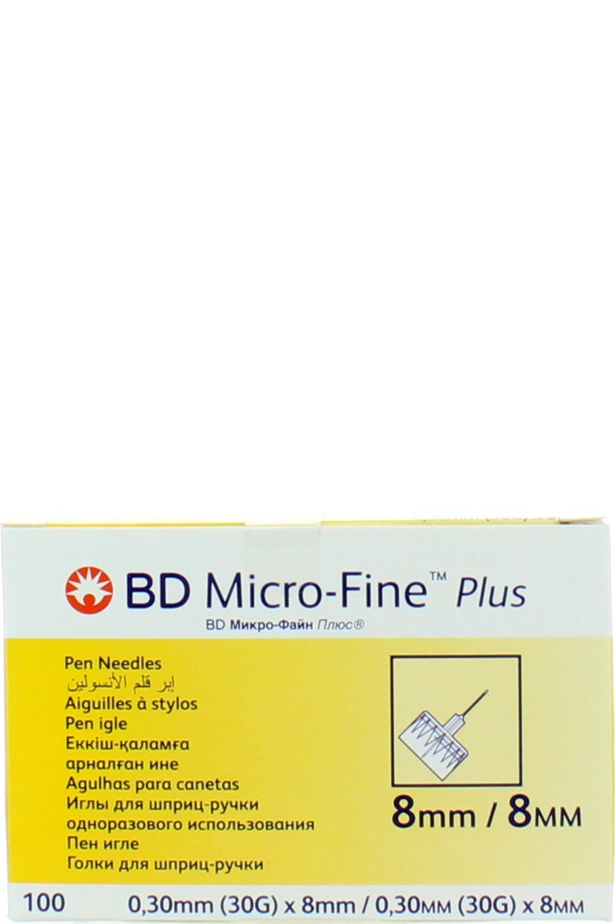 MICROFINE PLUS PEN NEEDLES 30G x 8MM 100'S/PACK, 1200/CASE