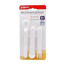 PIGEON PLASTIC SPOON & FORK (+6M)