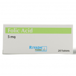 FOLIC ACID RIYADH 5 MG 20S TAB