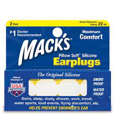 Mack's water tight earplugs soft silicone putty 2 pair