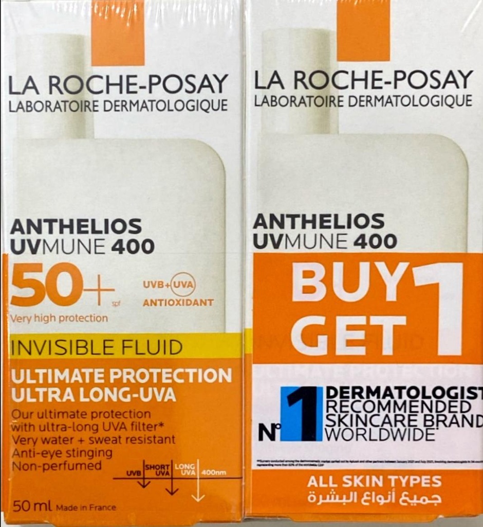 La Roche-posay Anthelios Uvmune 400 Invisible Fluid SPF50+ 50ml (offer 1+1)