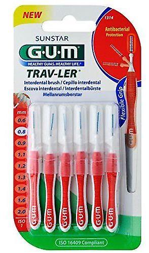 Gum Interdental Brush Trav-ler 0.8 MM flexible grip 6s