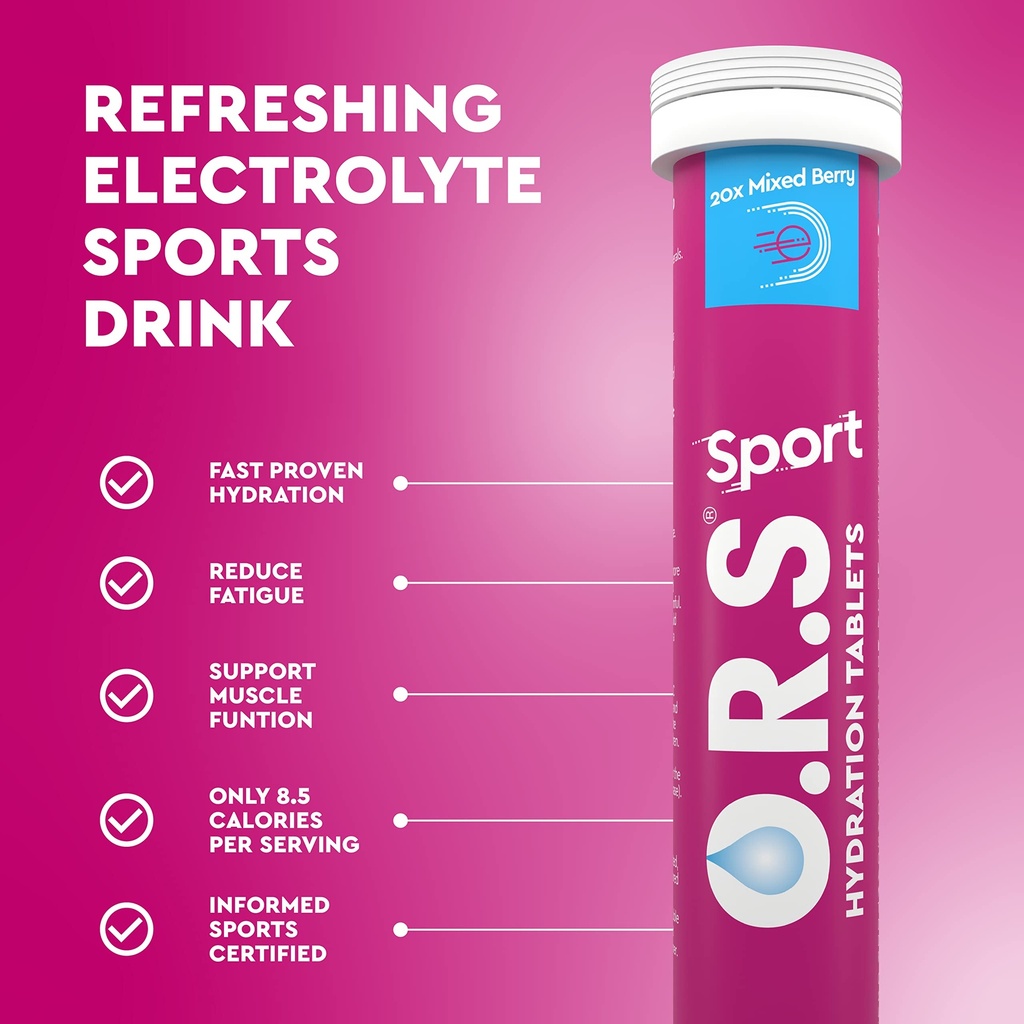 O.R.S sport mixed berry tablets 20's