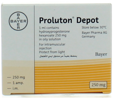 PROLUTON DEPOT 250mg/ml 1ml ampoule