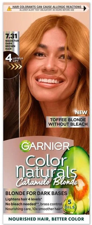GARNIER COLOR NATURALS CARAMELO 7.3 TOFFEE BLOND WITHOUT BLEACH