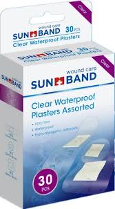Sunband clear waterproof plasters 30'