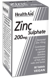 Health Aid Zinc sulphate 200mg 90 tablets 