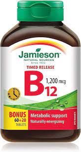 JAMIESON Vitamin B12 T/R tabs 1200 mcg 60+20's