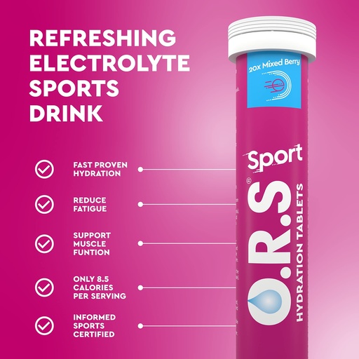 O.R.S sport mixed berry tablets 20's