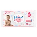 JOHNSON & JOHNSON BABY GENTLE ALL OVER WIPES 72'S