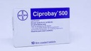 CIPROBAY 500MG, 10 TABLETS