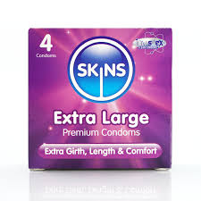 SKINS CONDOMS EXTRA LARGE 4'S