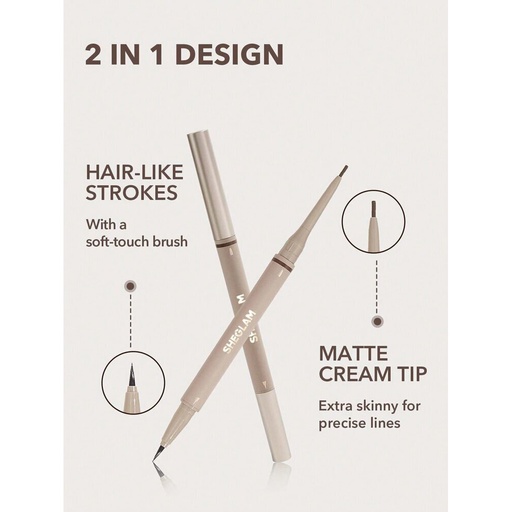 SHEGLAM Brows On Demand 2-In-1 Brow Pencil-Chocolate